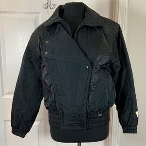 FERA Skiwear Black Insulated Ski Winter Vintage 80s Quilted Jacket Size 10